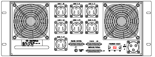 P/N: ETI0001-1452 Rugged MilSpec UPS and PDU Standard Rear Panel Layout