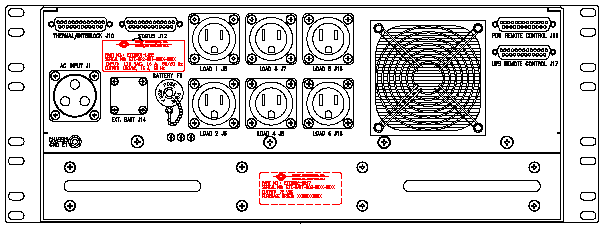 P/N: ETI0001-1482 Rugged MilSpec UPS and PDU Standard Rear�